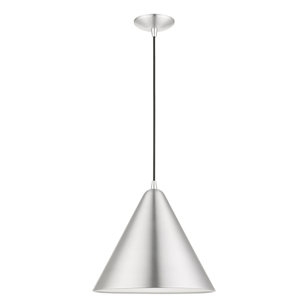 Livex Dulce 41176-66 Pendant Light - Brushed Aluminum w/Polished Chrome