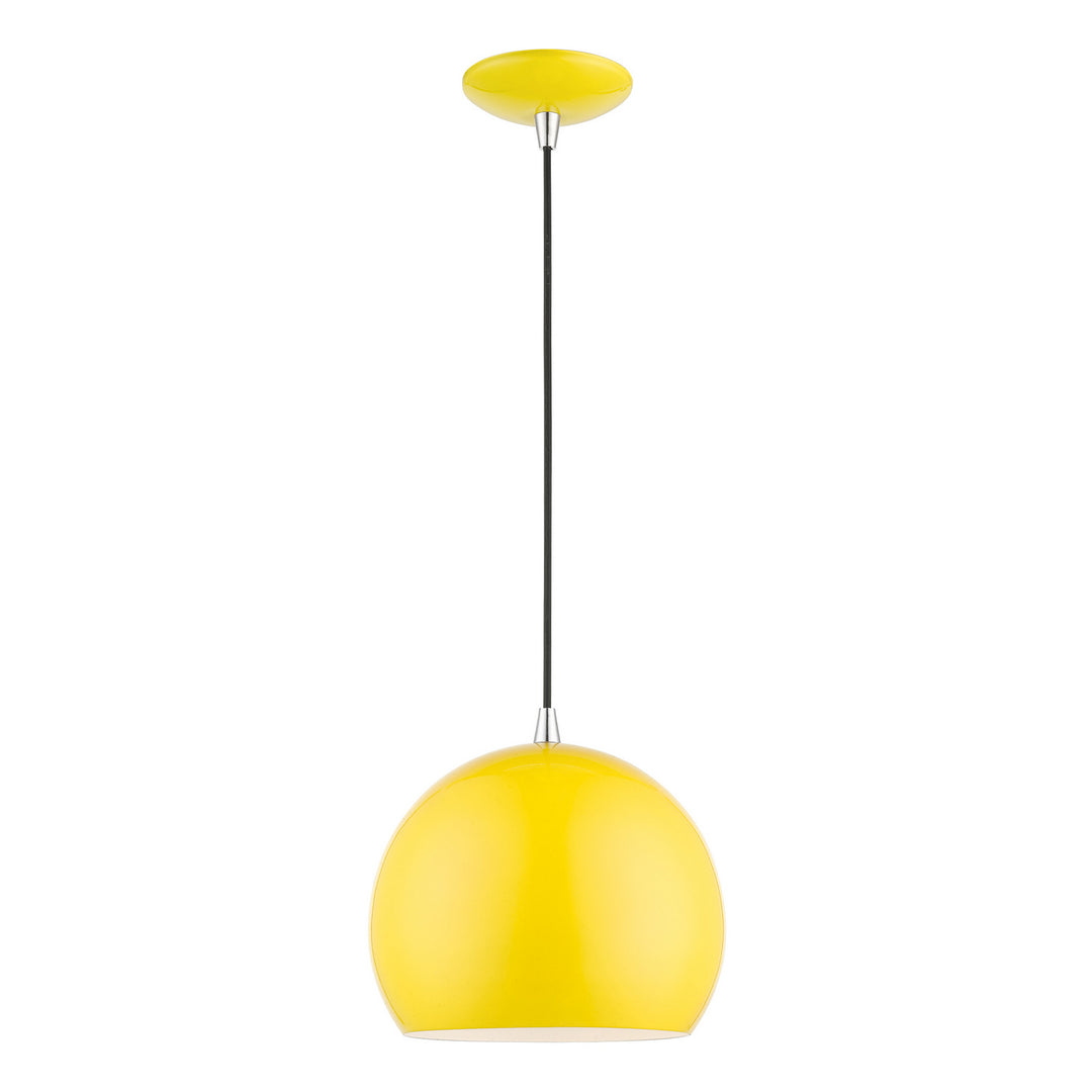 Livex Piedmont 41181-82 Pendant Light - Shiny Yellow w/Polished Chrome