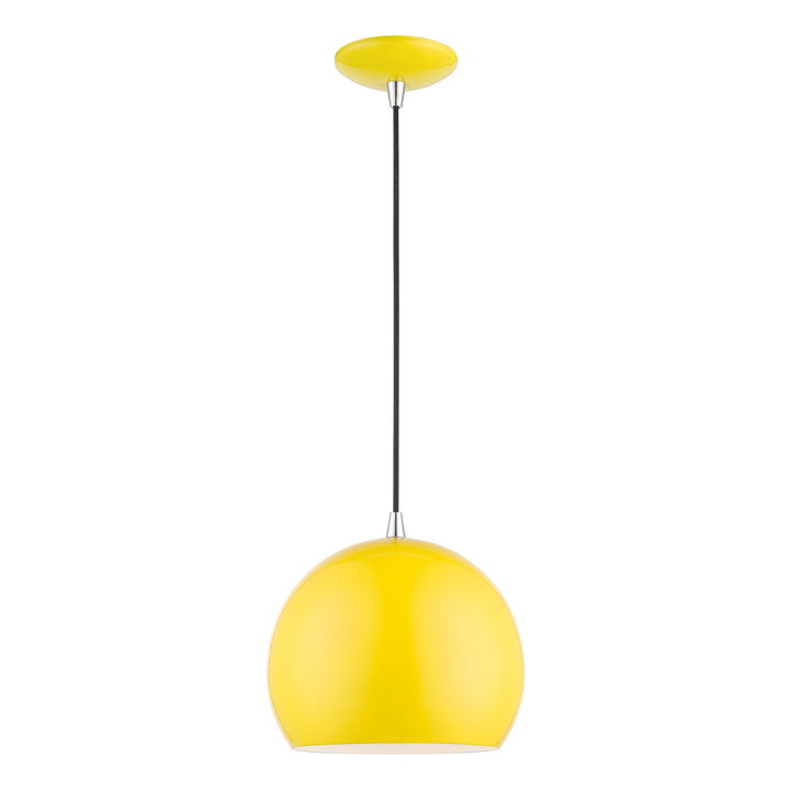 Livex Piedmont 41181-82 Pendant Light - Shiny Yellow w/Polished Chrome