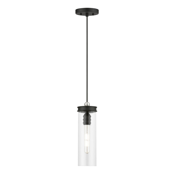 Livex Devoe 41236-04 Pendant Light - Black w/Brushed Nickel