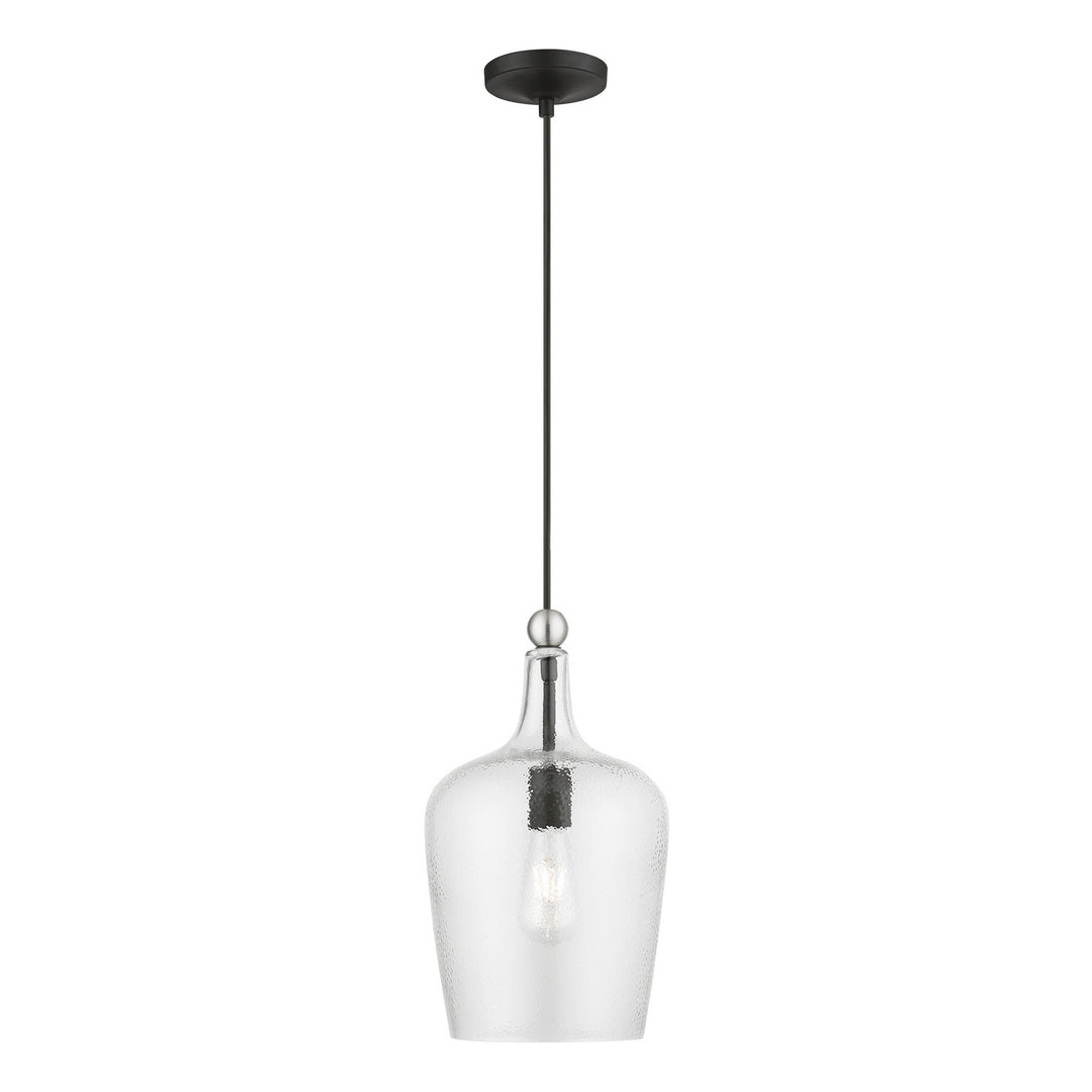 Livex Avery 41237-04 Pendant Light - Black w/Brushed Nickel