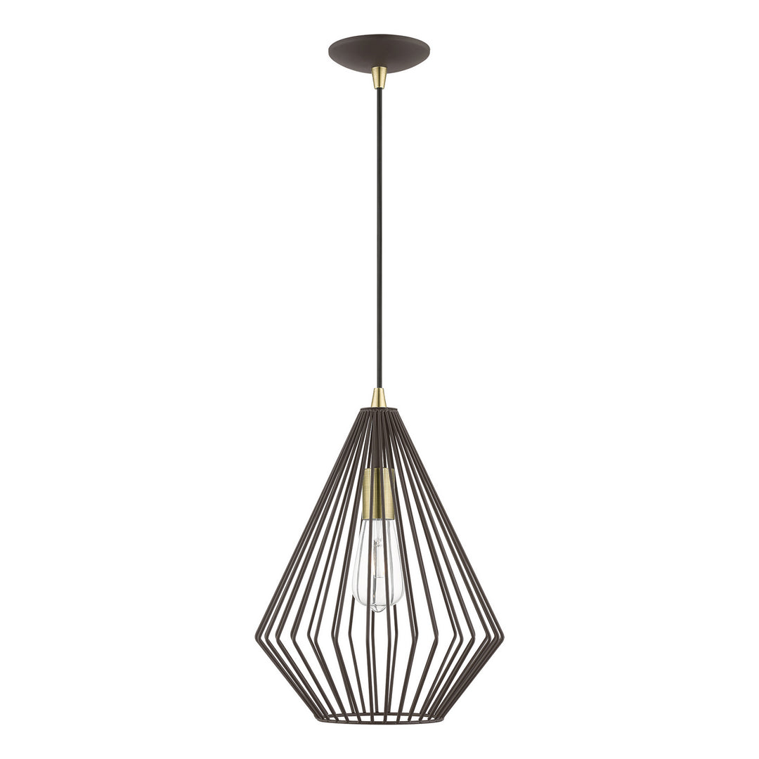 Livex Linz 41325-07 Pendant Light - Bronze w/Antique Brass
