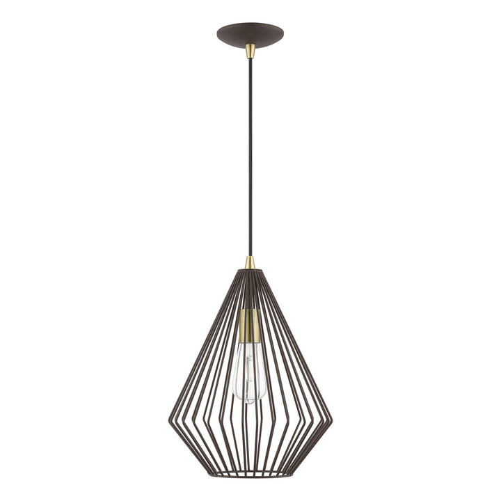 Livex Linz 41325-07 Pendant Light - Bronze w/Antique Brass