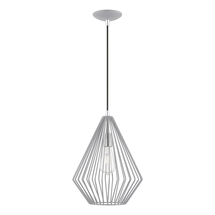 Livex Linz 41325-80 Pendant Light - Nordic Gray w/Polished Chrome