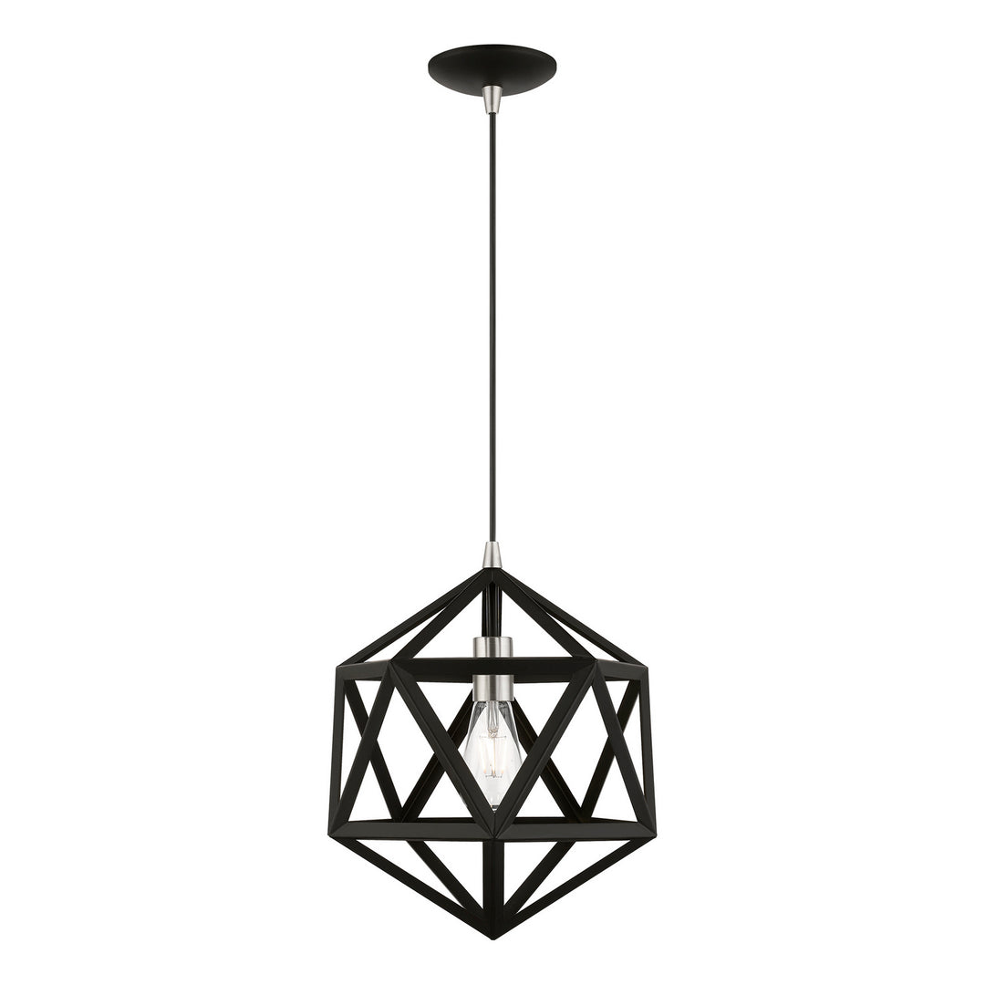 Livex Ashland 41328-04 Pendant Light - Black w/Brushed Nickel