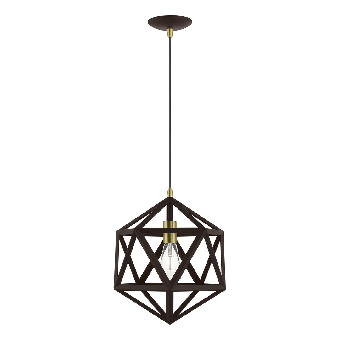 Livex Ashland 41328-07 Pendant Light - Bronze w/Antique Brass