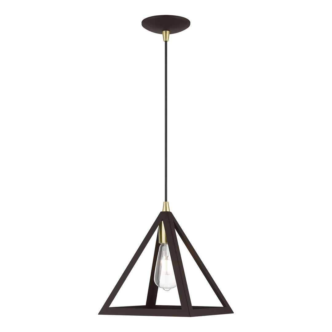 Livex Pinnacle 41329-07 Pendant Light - Bronze w/Antique Brass