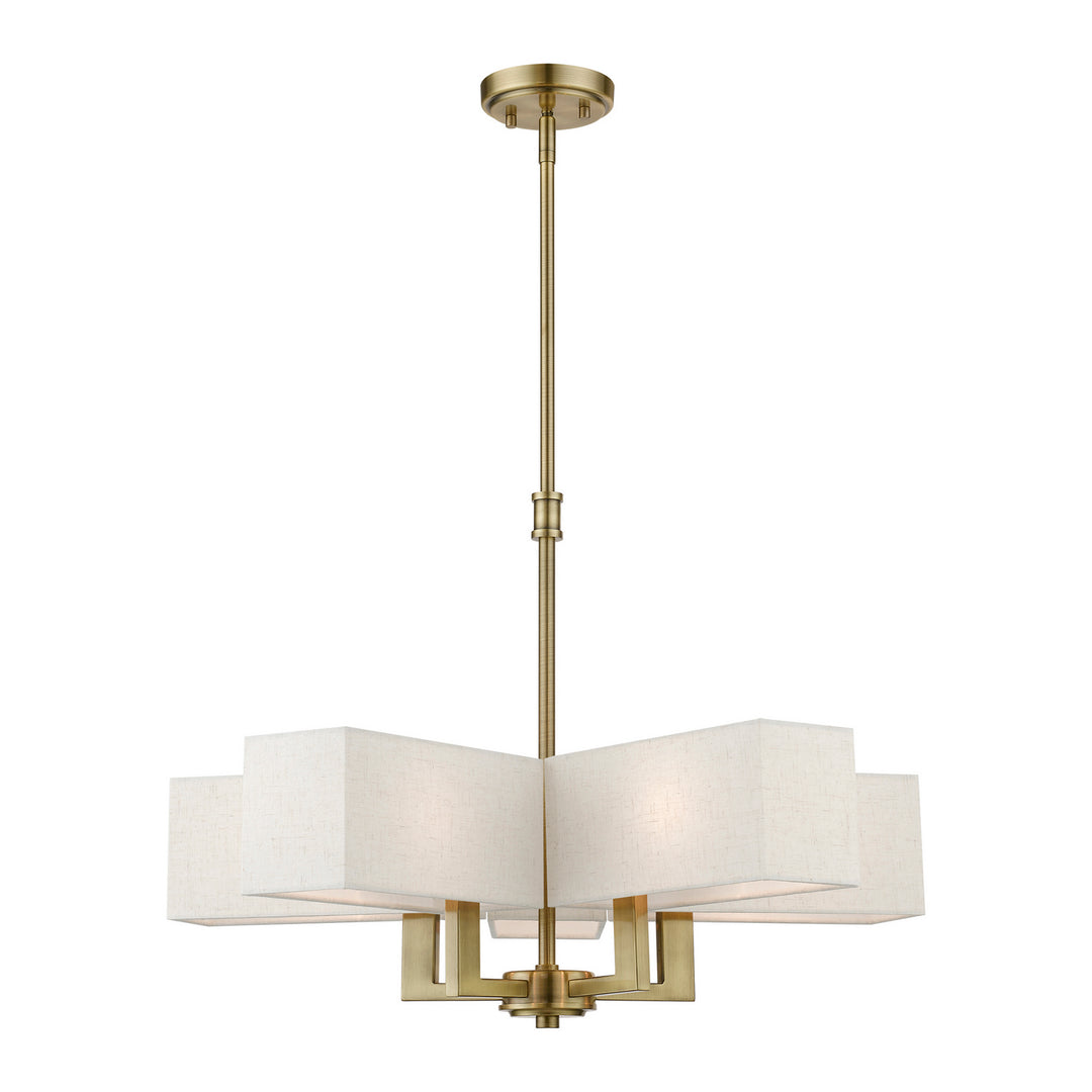 Livex Rubix 42665-01 Chandelier Light - Antique Brass