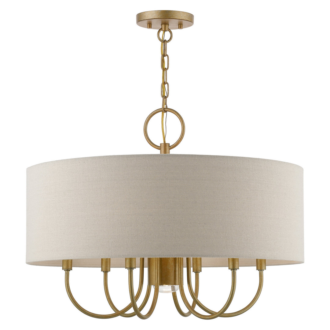 Livex Burnett 45427-48 Chandelier Light - Antique Gold Leaf