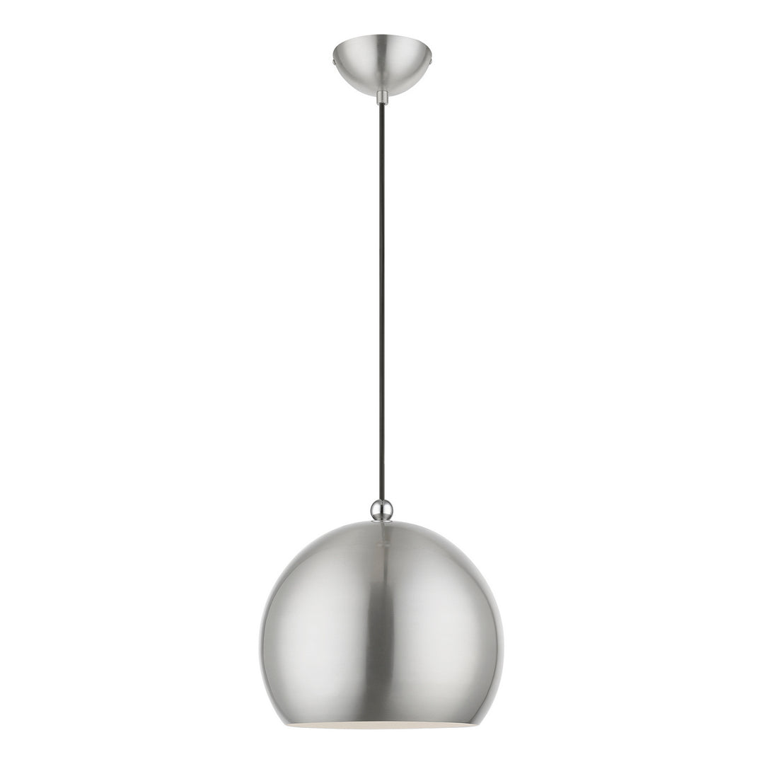 Livex Stockton 45482-91 Pendant Light - Brushed Nickel w/Polished Chrome