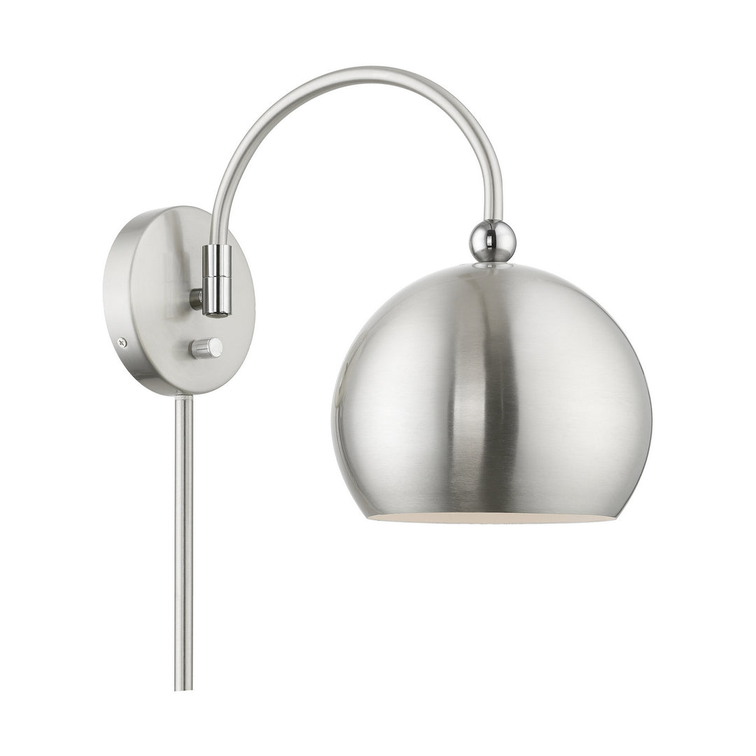 Livex Lighting 45489-91  Stockton Lamp Brushed Nickel W/Polished Chrome
