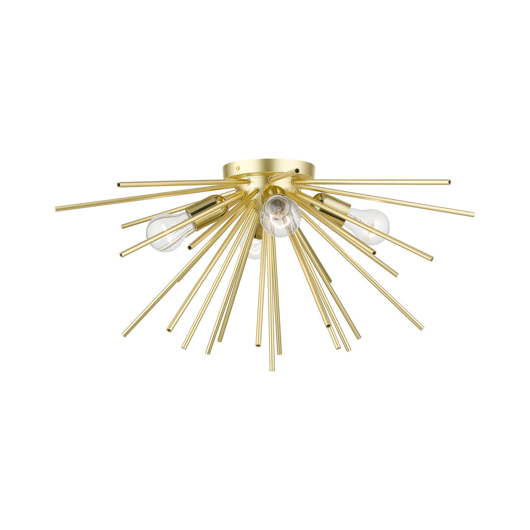 Livex Tribeca 46170-33 Ceiling Light - Soft Gold w/Polished Brass