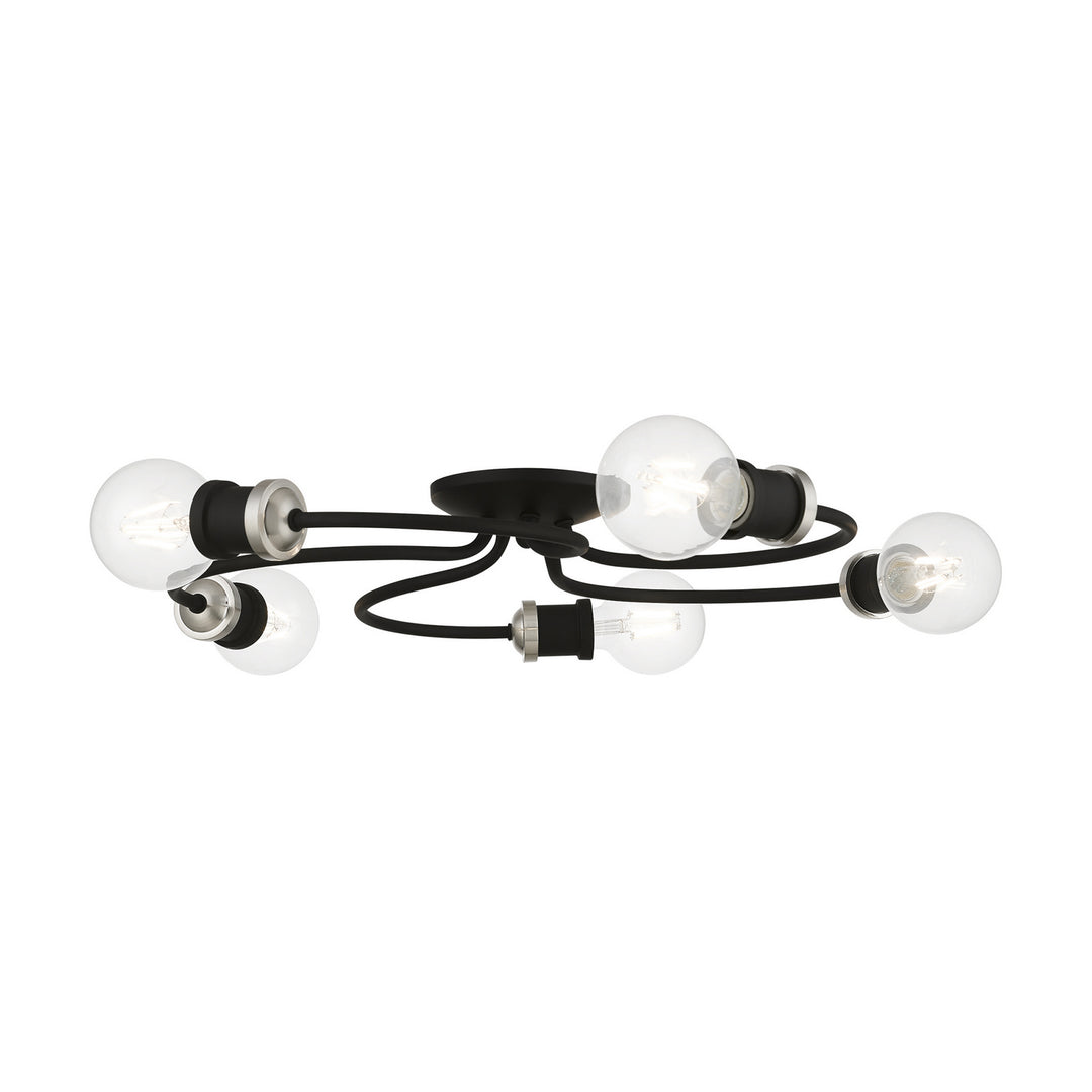 Livex Bromley 46385-04 Ceiling Light - Black w/Brushed Nickel