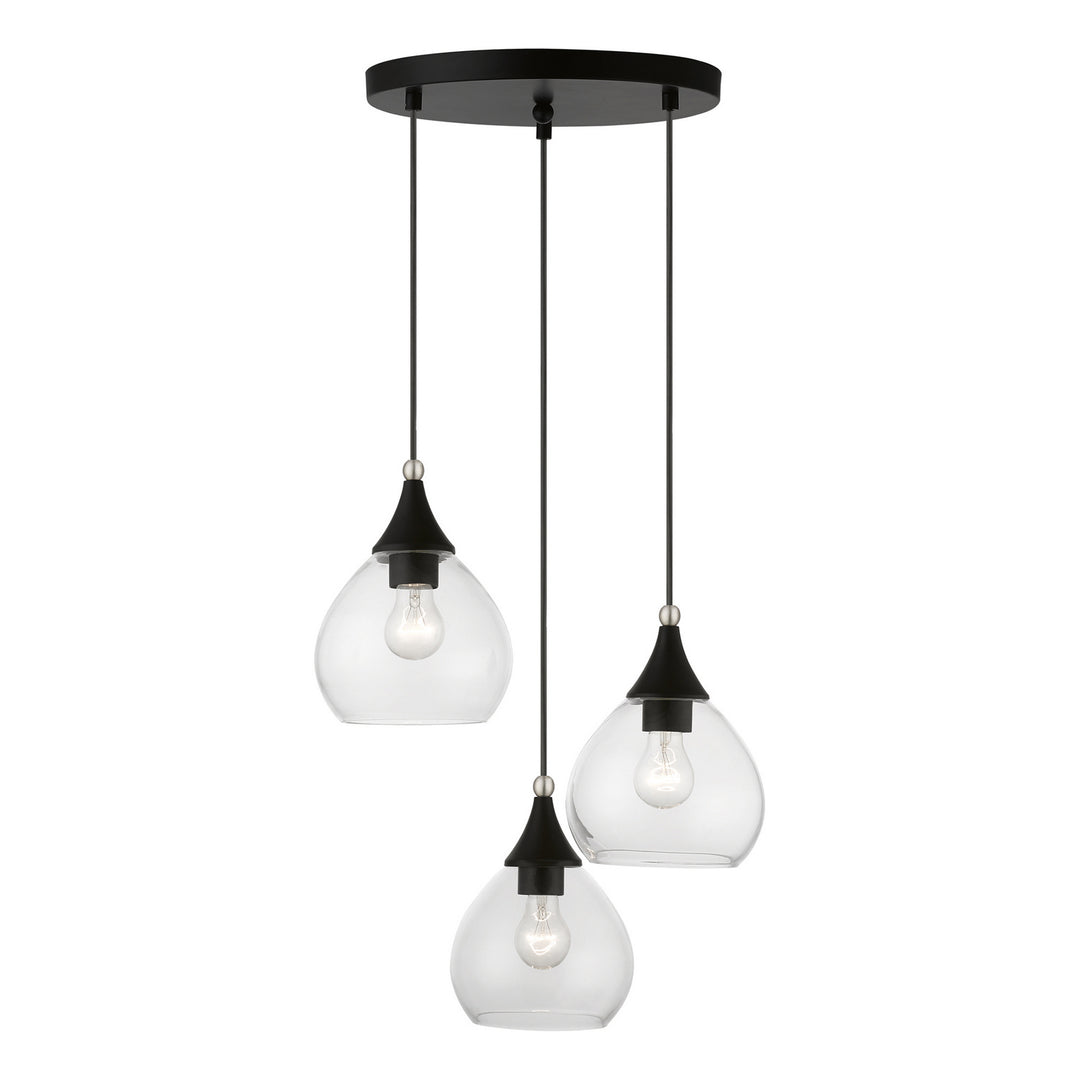 Livex Catania 46503-04 Pendant Light - Black w/Brushed Nickel