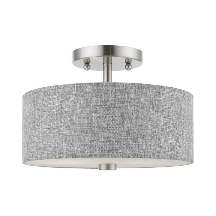 Livex Dakota 46741-91 Ceiling Light - Brushed Nickel w/Shiny White