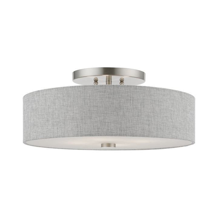 Livex Dakota 46744-91 Ceiling Light - Brushed Nickel w/Shiny White