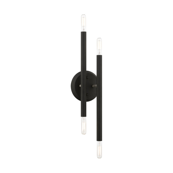 Livex Soho 46771-04 Wall Sconce Light - Black w/Brushed Nickel