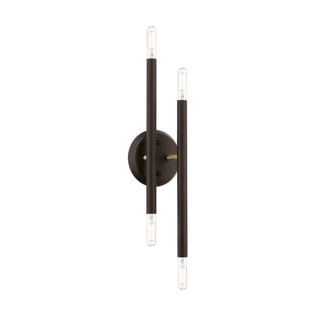 Livex Soho 46771-07 Wall Sconce Light - Bronze w/Antique Brass