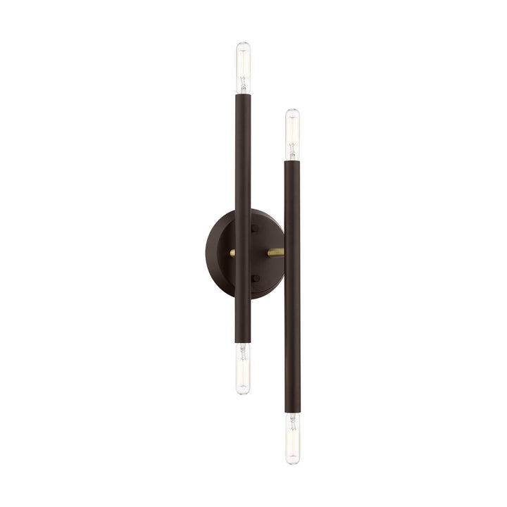 Livex Soho 46771-07 Wall Sconce Light - Bronze w/Antique Brass