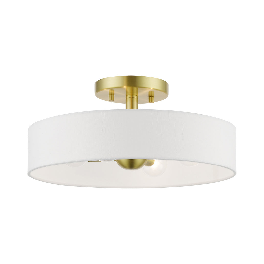 Livex Venlo 46927-12 Ceiling Light - Satin Brass w/Shiny White