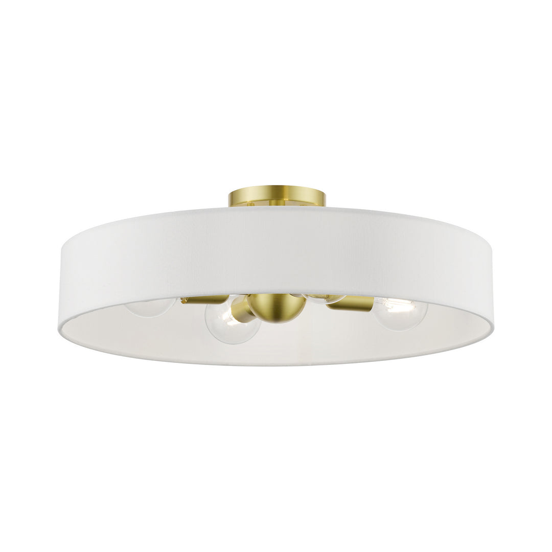 Livex Venlo 46928-12 Ceiling Light - Satin Brass w/Shiny White