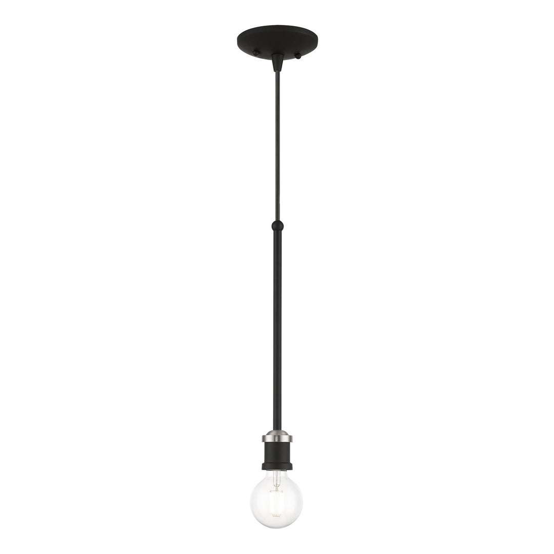 Livex Lansdale 47161-04 Pendant Light - Black w/Brushed Nickel