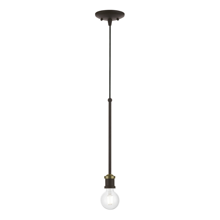 Livex Lansdale 47161-07 Pendant Light - Bronze w/Antique Brass