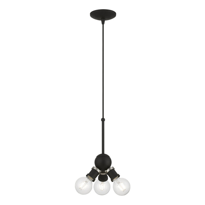 Livex Lansdale 47164-04 Pendant Light - Black w/Brushed Nickel