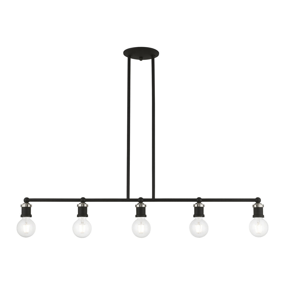 Livex Lansdale 47165-04 Pendant Light - Black w/Brushed Nickel