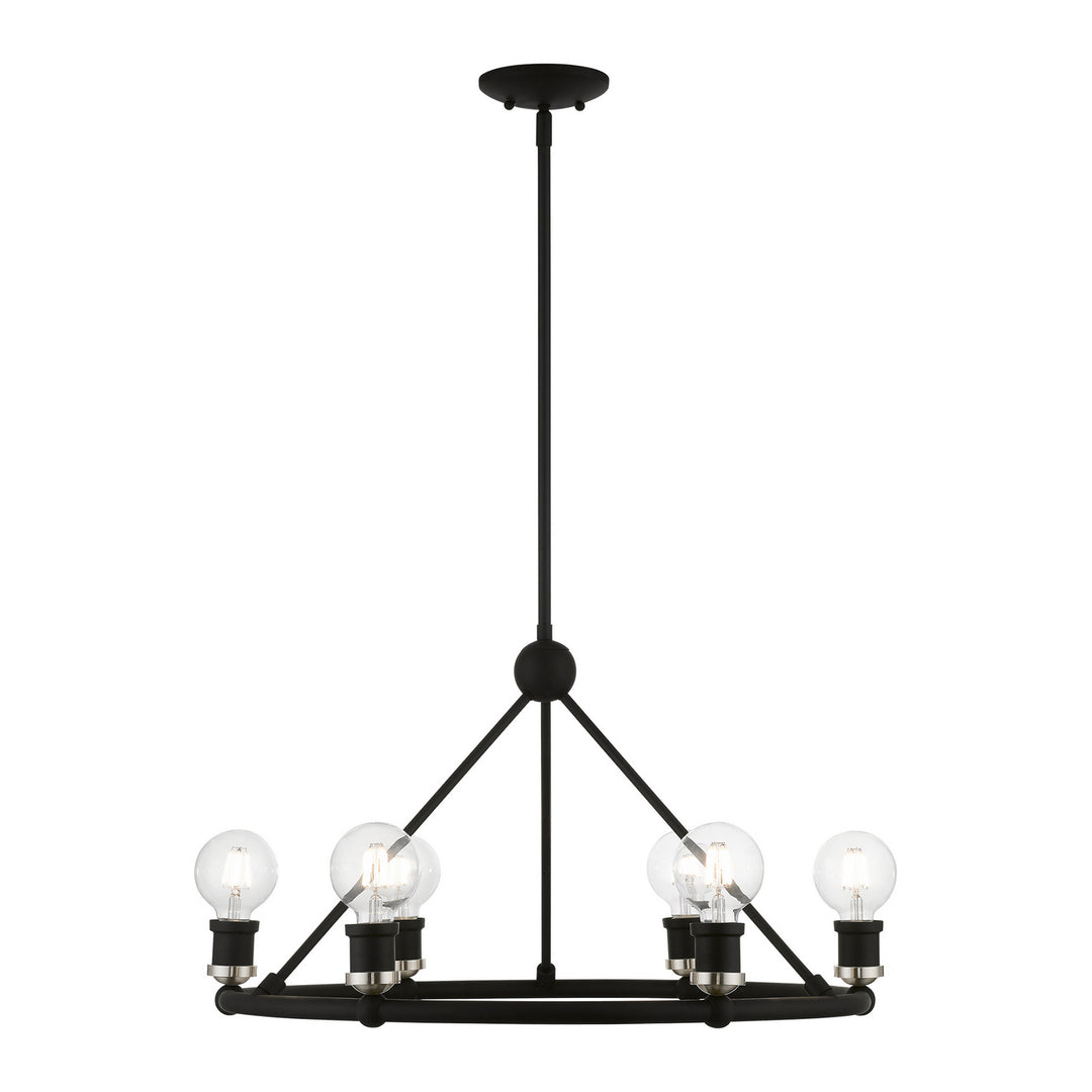 Livex Lansdale 47166-04 Chandelier Light - Black w/Brushed Nickel