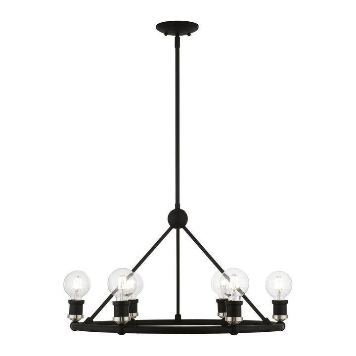 Livex Lansdale 47166-04 Chandelier Light - Black w/Brushed Nickel