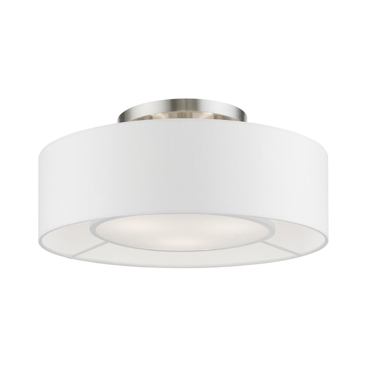 Livex Gilmore 47173-91 Ceiling Light - Brushed Nickel w/Shiny White