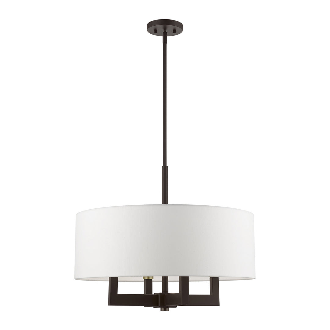 Livex Cresthaven 48786-07 Chandelier Light - Bronze w/Antique Brass