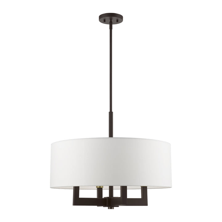 Livex Cresthaven 48786-07 Chandelier Light - Bronze w/Antique Brass