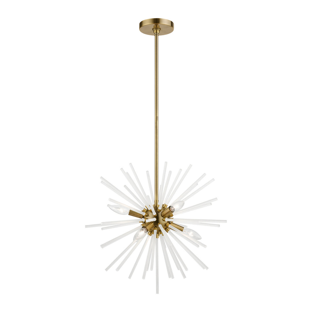 Livex Uptown 48824-01 Chandelier Light - Antique Brass