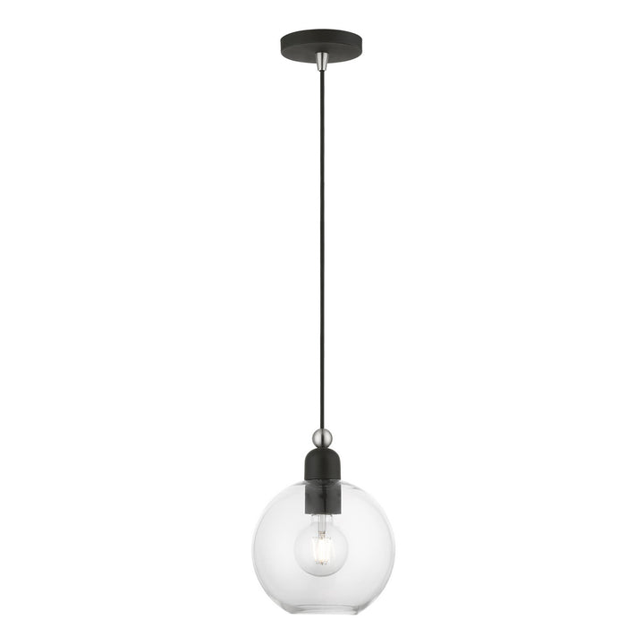 Livex Downtown 48972-04 Pendant Light - Black w/Brushed Nickel