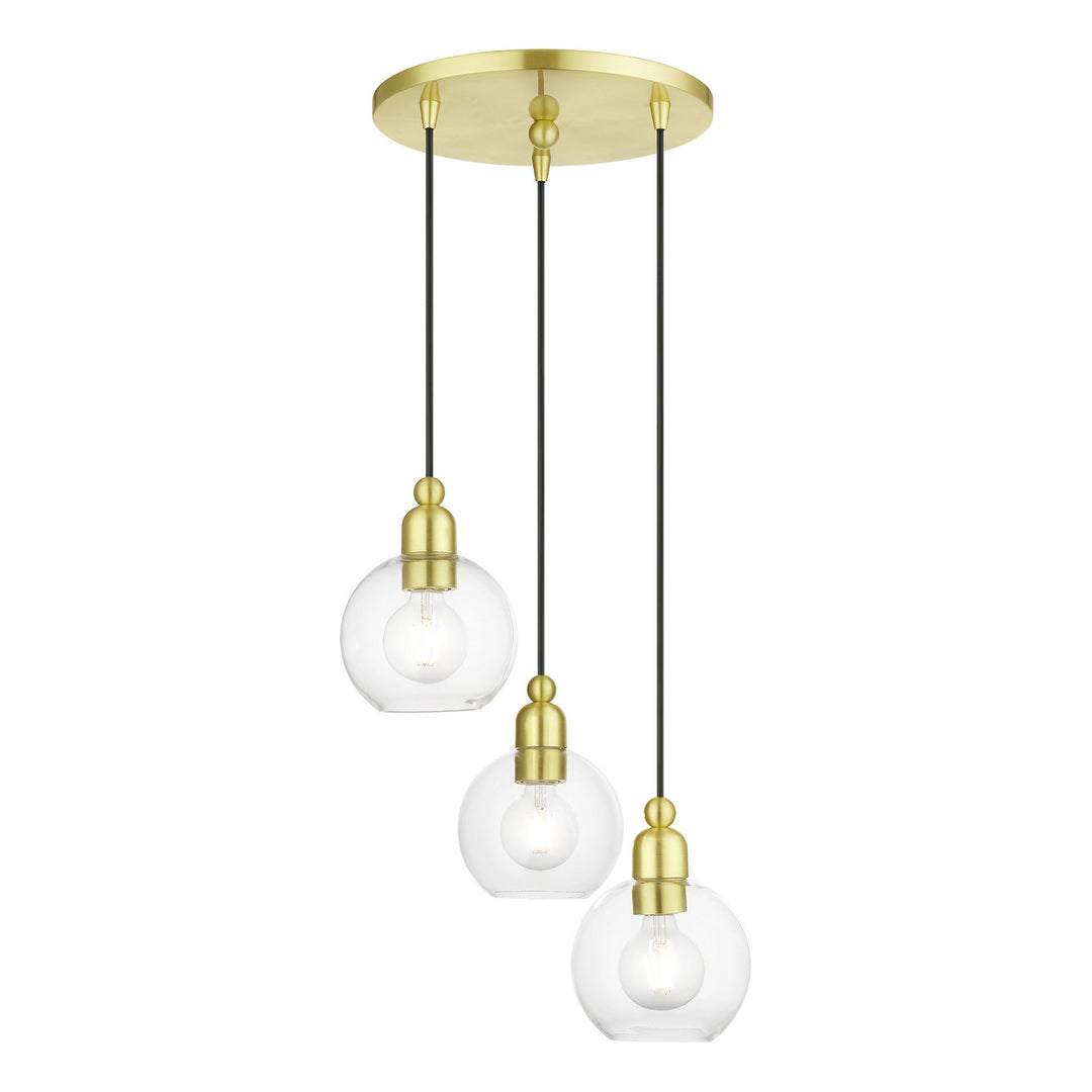 Livex Downtown 48973-12 Pendant Light - Satin Brass