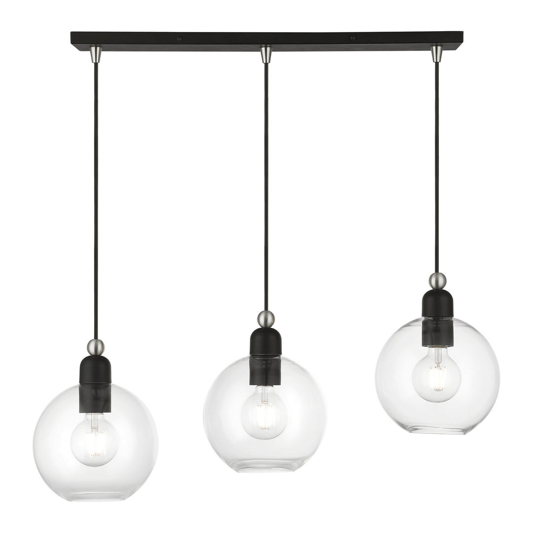 Livex Downtown 48974-04 Pendant Light - Black w/Brushed Nickel