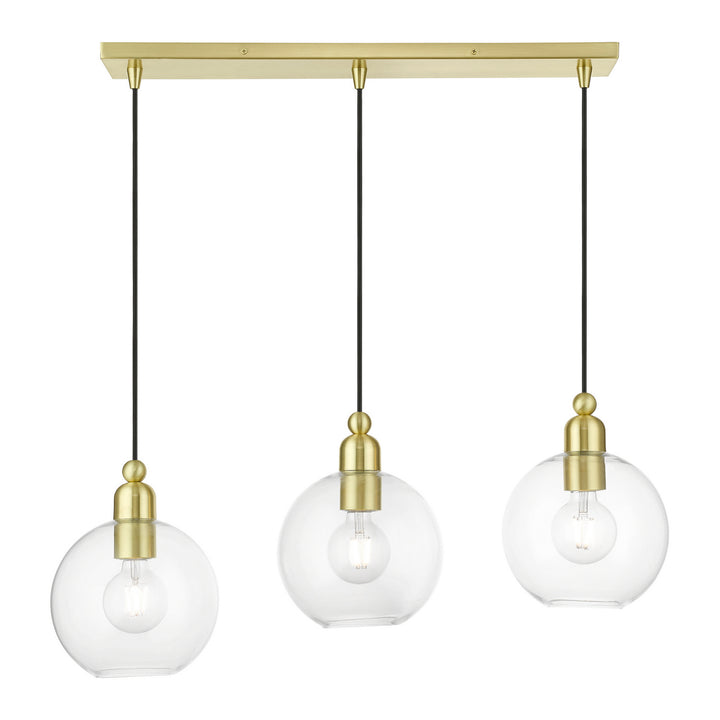 Livex Downtown 48974-12 Pendant Light - Satin Brass