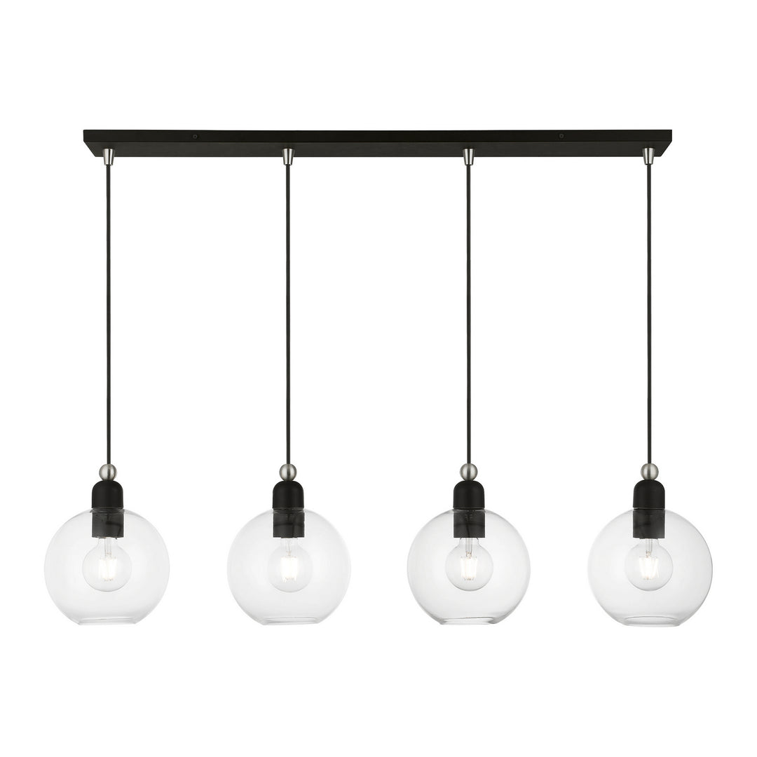 Livex Downtown 48976-04 Pendant Light - Black w/Brushed Nickel