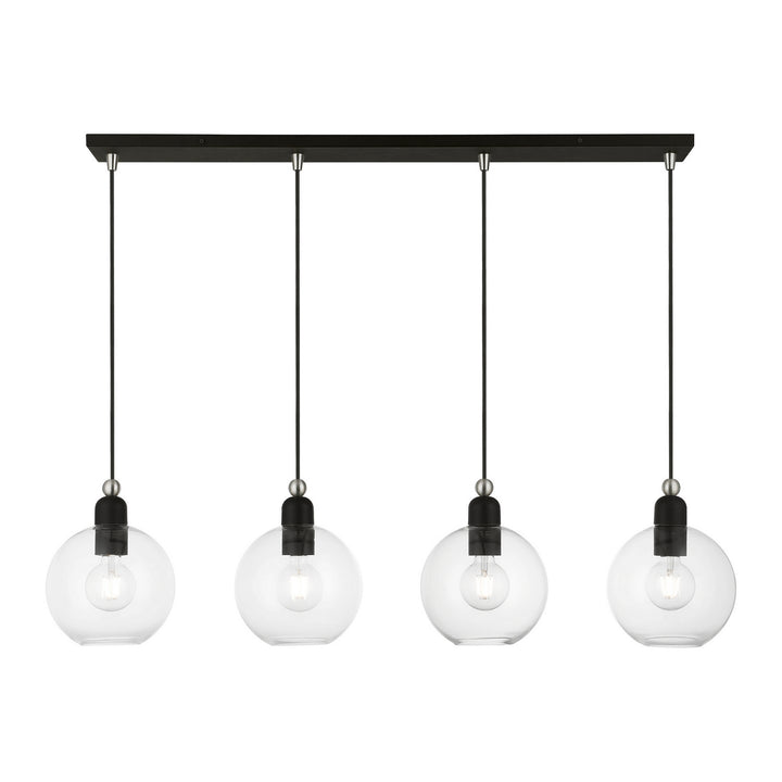 Livex Downtown 48976-04 Pendant Light - Black w/Brushed Nickel