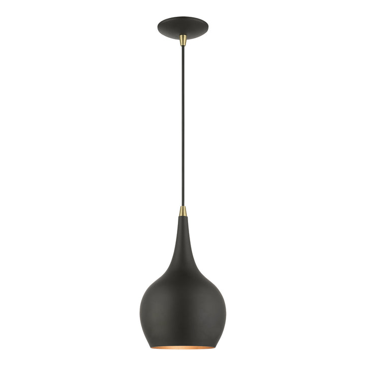 Livex Andes 49016-04 Pendant Light - Black w/Antique Brass