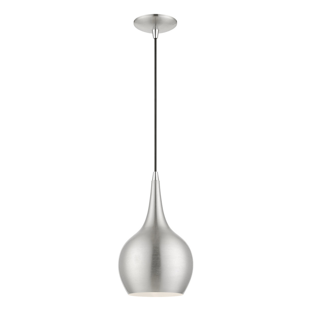 Livex Andes 49016-91 Pendant Light - Brushed Nickel w/Polished Chrome