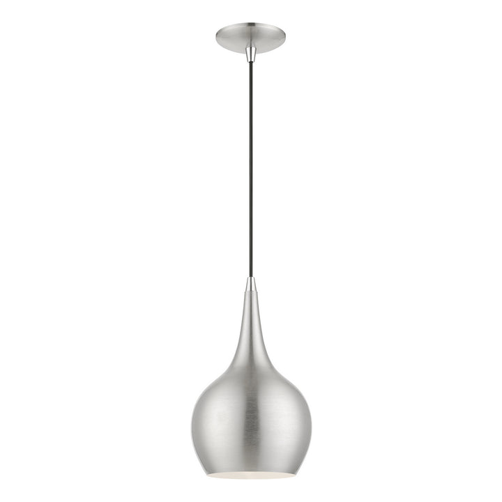 Livex Andes 49016-91 Pendant Light - Brushed Nickel w/Polished Chrome