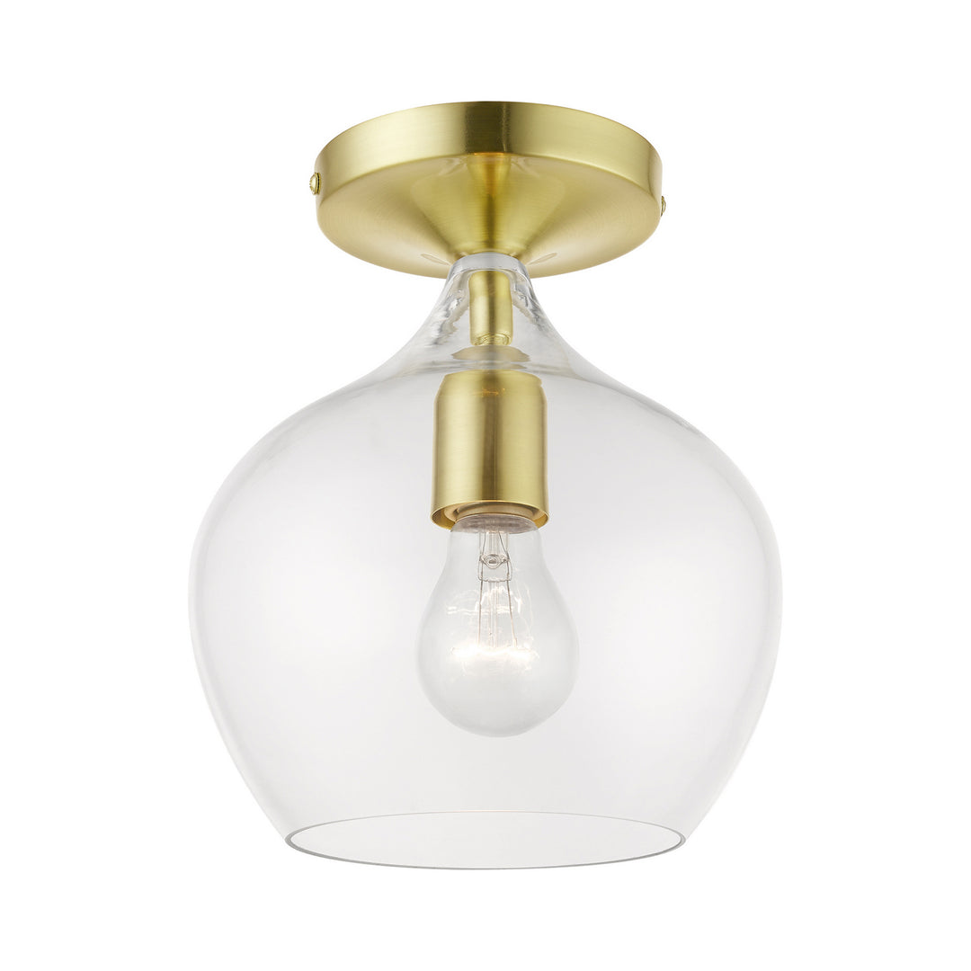 Livex Aldrich 49087-12 Ceiling Light - Satin Brass w/Polished Brass