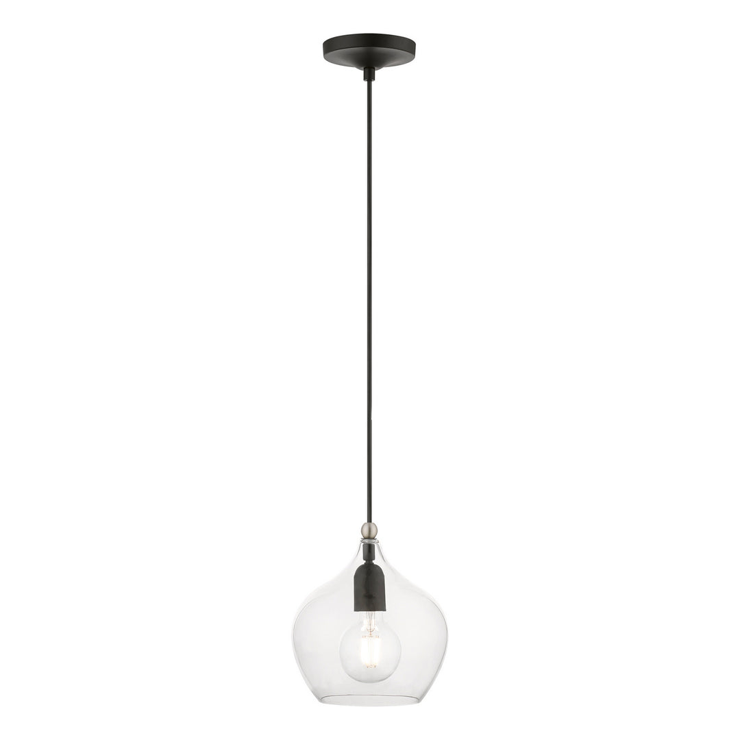 Livex Aldrich 49088-04 Pendant Light - Black w/Brushed Nickel