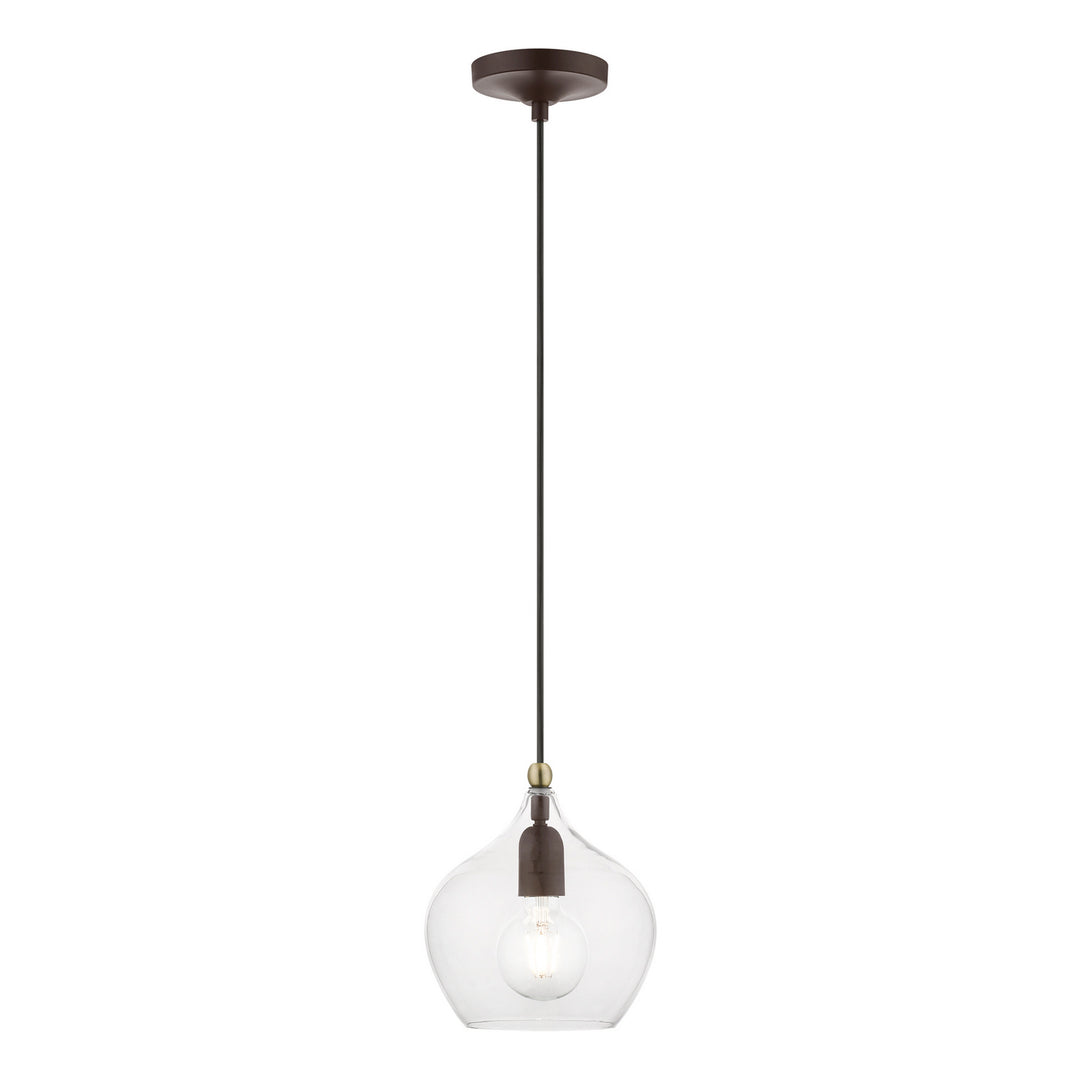 Livex Aldrich 49088-07 Pendant Light - Bronze w/Antique Brass