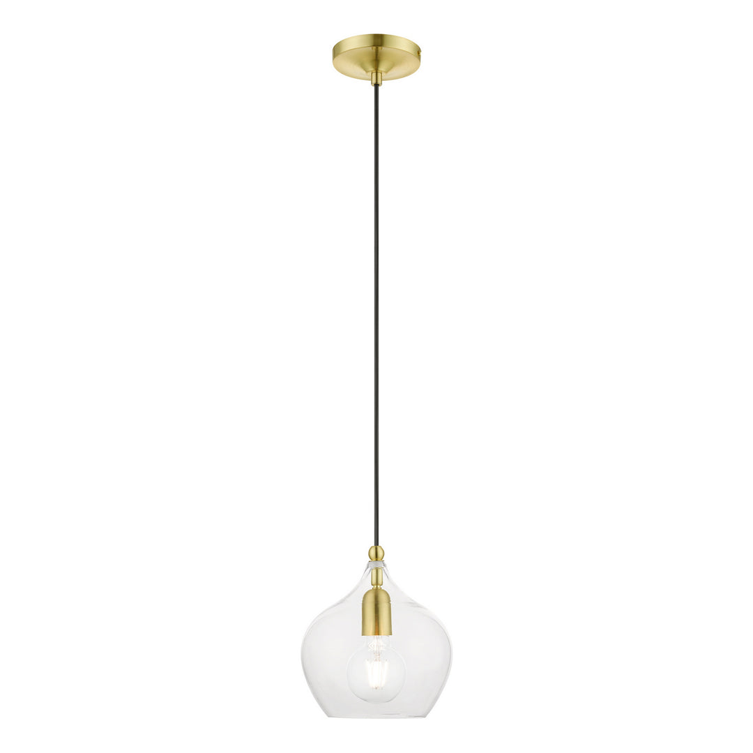 Livex Aldrich 49088-12 Pendant Light - Satin Brass w/Polished Brass