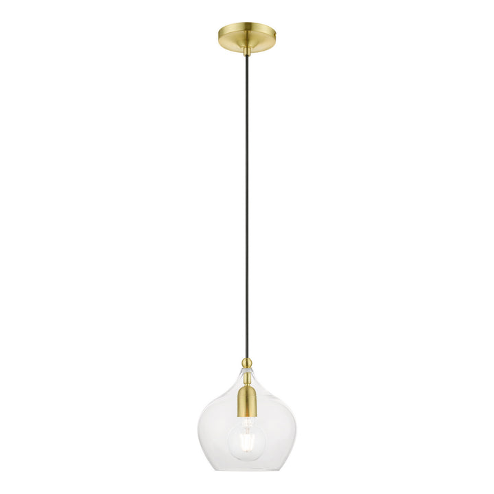 Livex Aldrich 49088-12 Pendant Light - Satin Brass w/Polished Brass