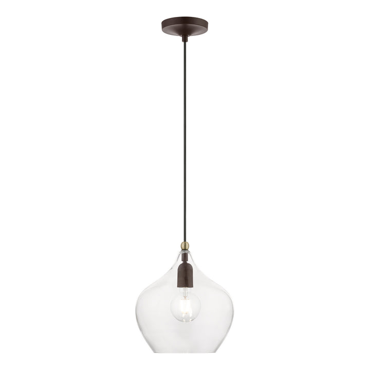 Livex Aldrich 49093-07 Pendant Light - Bronze w/Antique Brass